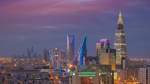 Riyadh skyline at blue hour