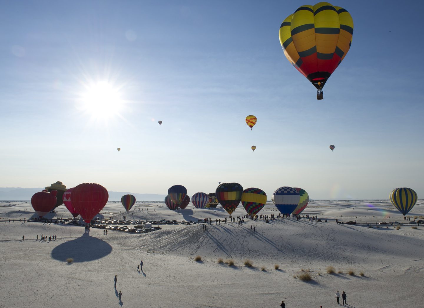 Hot-air balloons over the desert