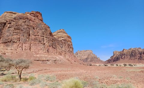Sandstone landscape of AlUla